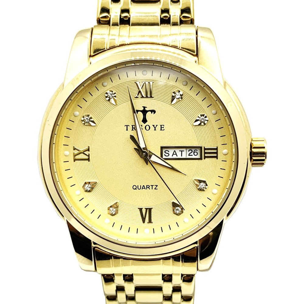 Luxury Gold Dial Day and Date Men's Gold Watch
